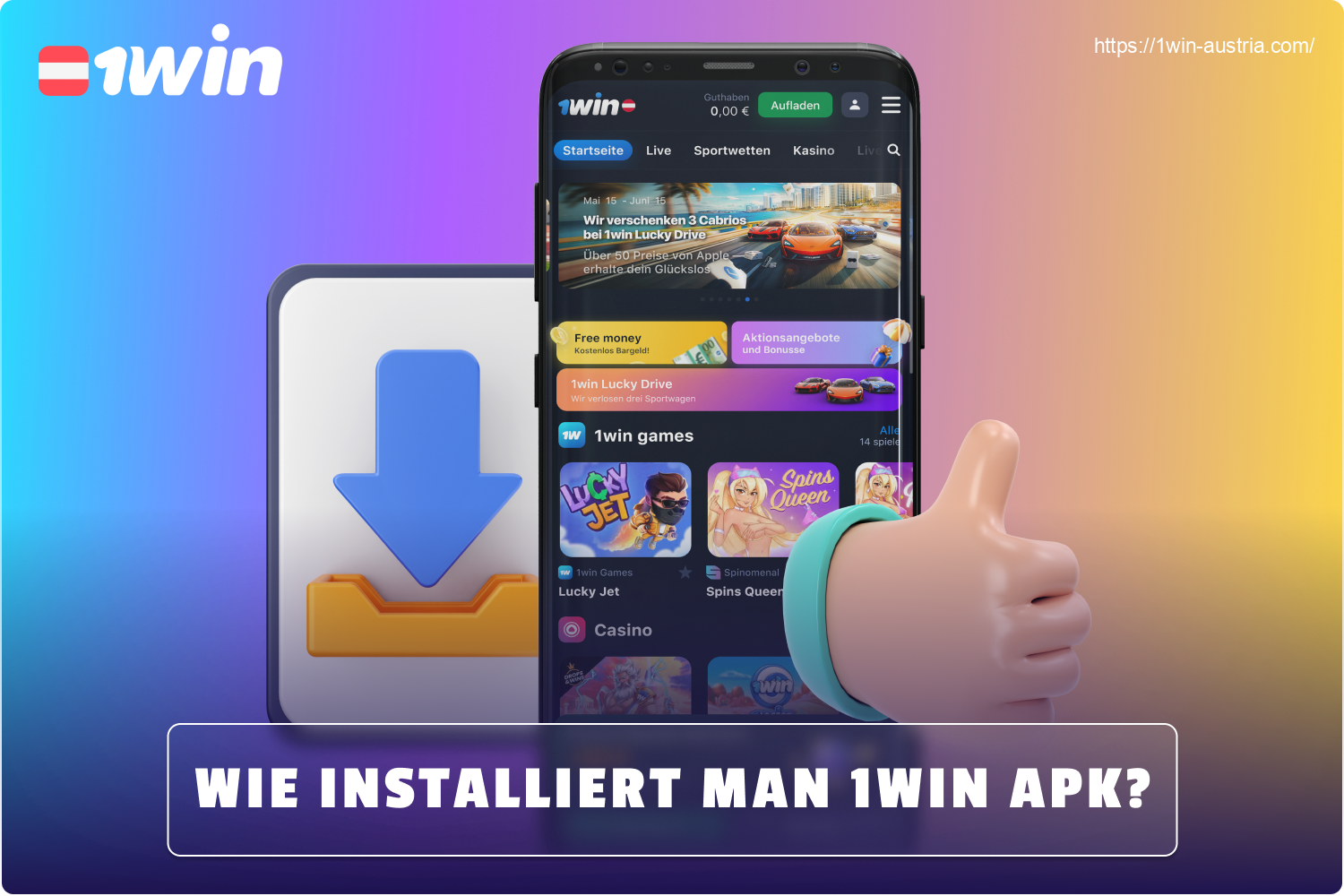 Nach dem Herunterladen von 1win APK können die Österreicher es auf ihren Handys installieren und überall und jederzeit spielen