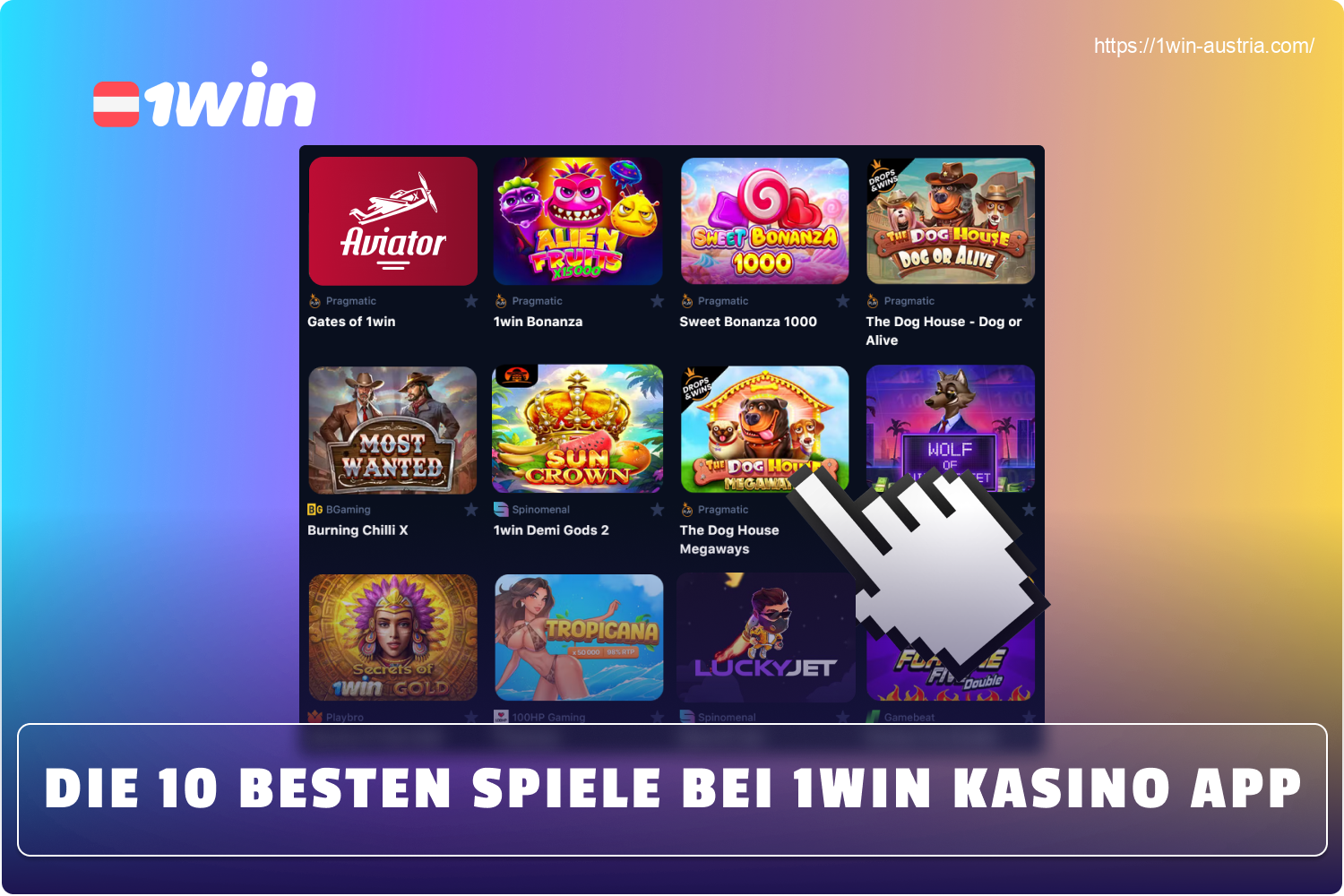 Mit der 1win App haben Spieler aus Österreich Zugriff auf die Casinoseite, die mehr als 13.000 verschiedene Spiele von namhaften lizenzierten Anbietern für jeden Geschmack bereithält